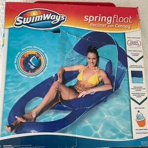 Blue Spring Float Recliner with Canopy